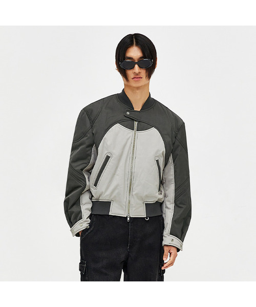 ボウリングボーマージャケットトープチャコール