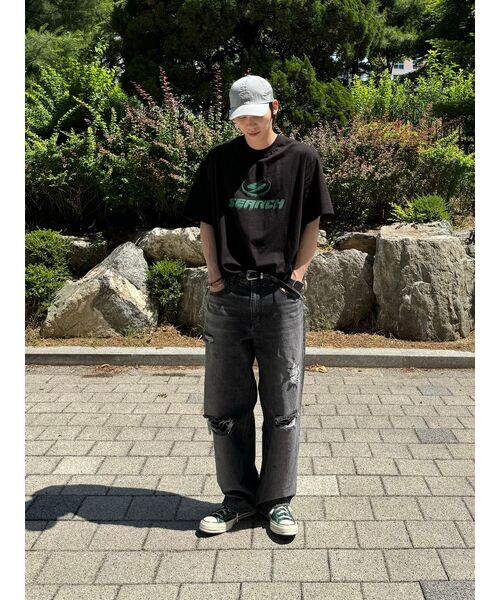 SEARCH410(サーチ410)の「ブリードロゴ半袖Tシャツブラック-グリーン(Tシャツ/カットソー・メンズ・その他・LARGE/MEDIUM)」の7枚目の写真