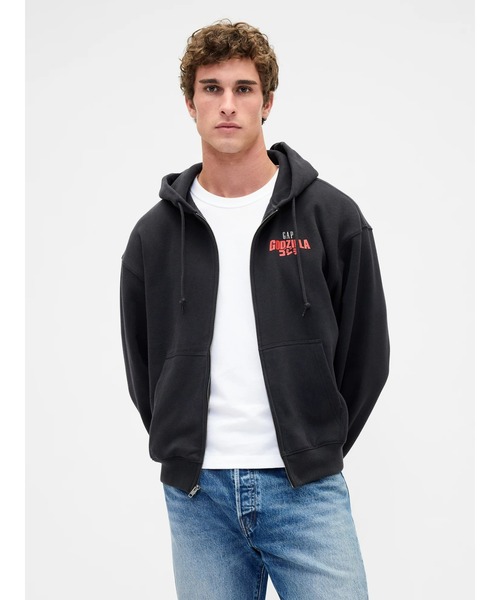 セール】ゴジラ ビンテージソフトグラフィック GAPロゴ ジップアップ