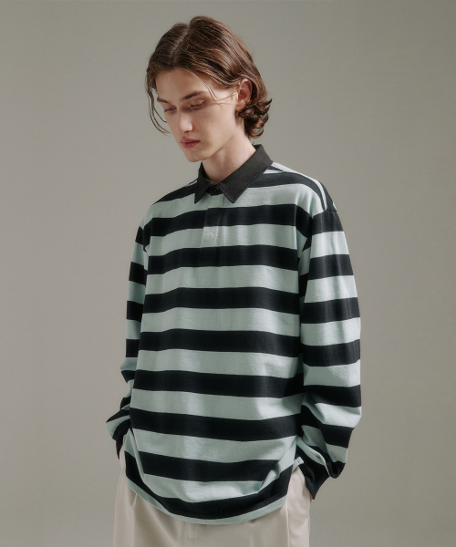 BLANKROOM(ブランクルーム)の「ラグビーTシャツ_MINT / BLACK(ポロシャツ・レディース・その他・1/2)」の3枚目の写真