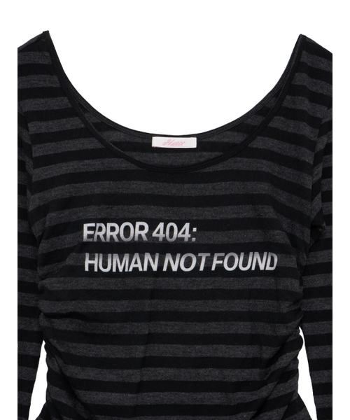 HETIT（ヘティ）の「エラー404 シャーリングウォーマートップ（ブラックストライプ）（Tシャツ/カットソー・レディース・その他・FREE）」の7枚目の写真