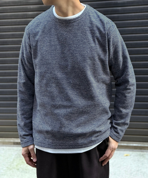 ikka（イッカ）の「【2点セット】メランジ裏起毛インナーセット（アンサンブル・メンズ・ベージュ/ネイビー/ピンク/グリーン/ブラック・M/L/XL/S）」の5枚目の写真