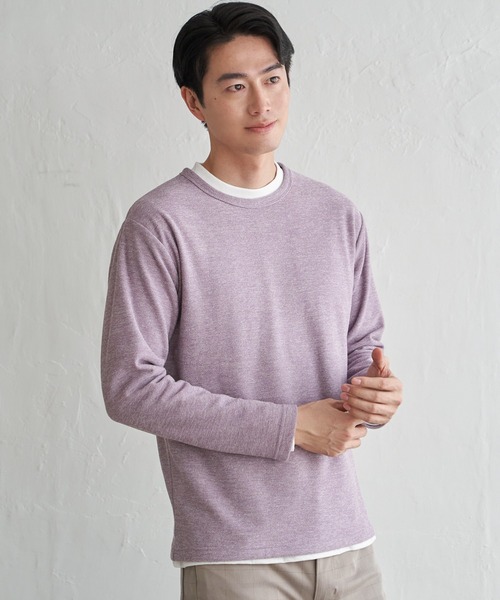 ikka（イッカ）の「【2点セット】メランジ裏起毛インナーセット（アンサンブル・メンズ・ベージュ/ネイビー/ピンク/グリーン/ブラック・M/L/XL/S）」の19枚目の写真