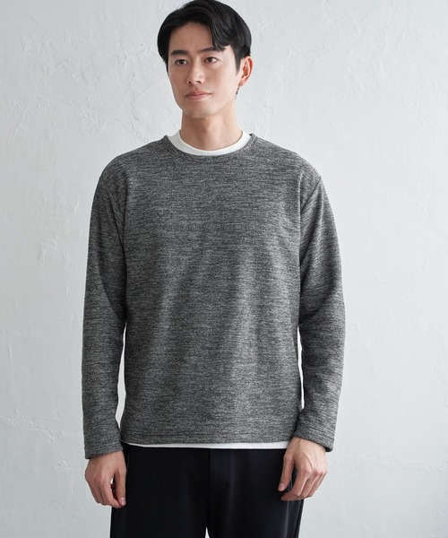 ikka（イッカ）の「【2点セット】メランジ裏起毛インナーセット（アンサンブル・メンズ・ベージュ/ネイビー/ピンク/グリーン/ブラック・M/L/XL/S）」の13枚目の写真