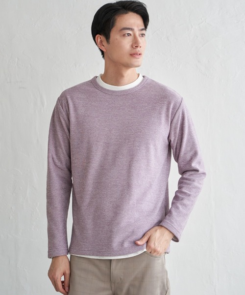 ikka（イッカ）の「【2点セット】メランジ裏起毛インナーセット（アンサンブル・メンズ・ベージュ/ネイビー/ピンク/グリーン/ブラック・M/L/XL/S）」の10枚目の写真