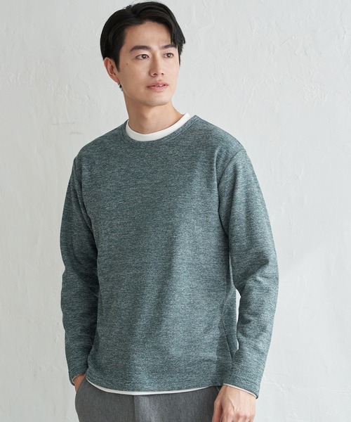 ikka（イッカ）の「【2点セット】メランジ裏起毛インナーセット（アンサンブル・メンズ・ベージュ/ネイビー/ピンク/グリーン/ブラック・M/L/XL/S）」の8枚目の写真