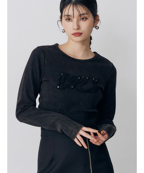 MURUA（ムルーア）の「パッチロゴフェードトップス（Tシャツ/カットソー・レディース・ネイビー/ブラウン/ブラック・FREE）」の2枚目の写真