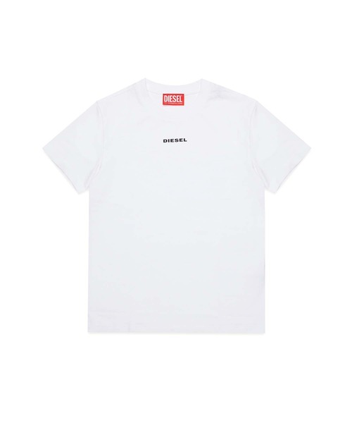 DIESEL KIDS(ディーゼルキッズ)の「DIESEL(ディーゼル)Kids & Junior ワンポイントブランドロゴ半袖Tシャツカットソー(Tシャツ/カットソー・キッズ・ホワイト・16Y/14Y/12Y/10Y/8Y/6Y/4Y)」の1枚目の写真