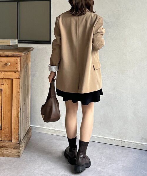 Thevon(ゼボン)の「袖フレアリブニットチュニックワンピース(ワンピース・レディース・チャコールグレー/ブラック・FREE)」の15枚目の写真