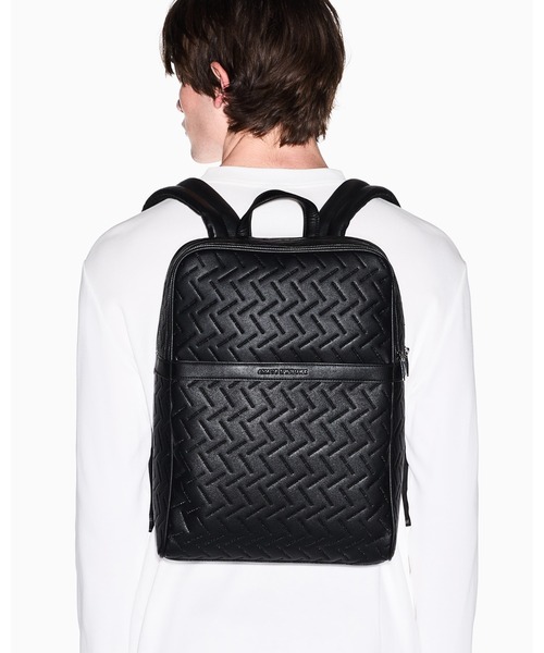 A|X アルマーニ エクスチェンジ】エンボスロゴ スクエア バックパック