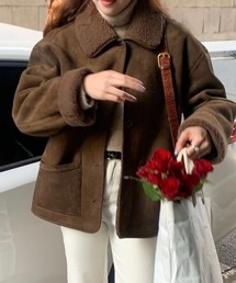 YUGA_YGMC 　2-way suede-like boa coat