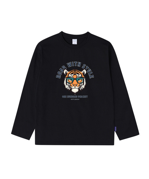 OHP(ワンハンドレッドパーセント)の「OHPxGOODD4 ノードタイガー ベーシック 長袖Tシャツ(Tシャツ/カットソー・メンズ・ホワイト/ブラック・MEDIUM/LARGE/X-LARGE/XX-LARGE)」の2枚目の写真