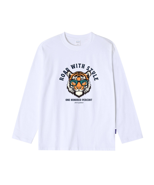 OHP(ワンハンドレッドパーセント)の「OHPxGOODD4 ノードタイガー ベーシック 長袖Tシャツ(Tシャツ/カットソー・メンズ・ホワイト/ブラック・MEDIUM/LARGE/X-LARGE/XX-LARGE)」の4枚目の写真
