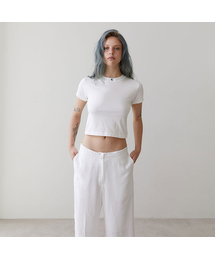 needlework crop t-shirt white