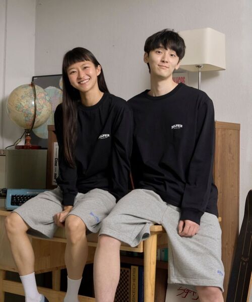 DOLPHIN WAVE APPAREL（ドルフィンウェーブアパレル）の「[2パック] ドルフィンアーチロゴロングスリーブTシャツ ライトカーキ ブラック（Tシャツ/カットソー・メンズ・その他・MEDIUM/LARGE/X-LARGE）」の6枚目の写真