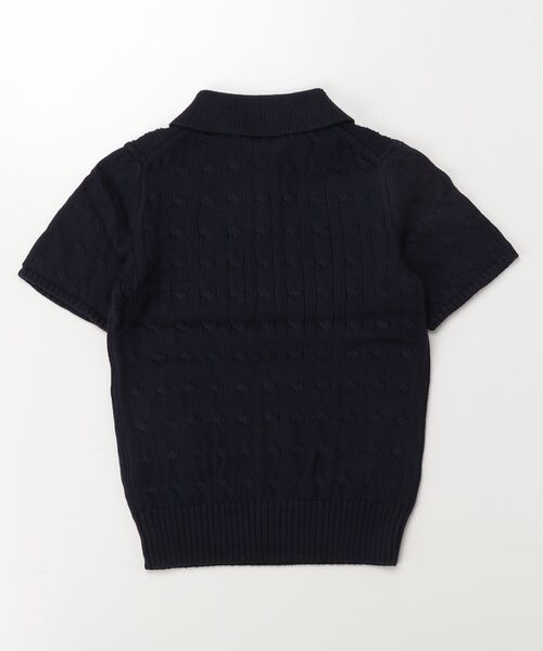 POLO RALPH LAUREN CHILDRENSWEAR(ポロ ラルフ ローレン チルドレンズウェア)の「ケーブルニット コットン ポロカラー セーター(ニット/セーター・キッズ・ネイビー系1・L/XL/S/M)」の2枚目の写真