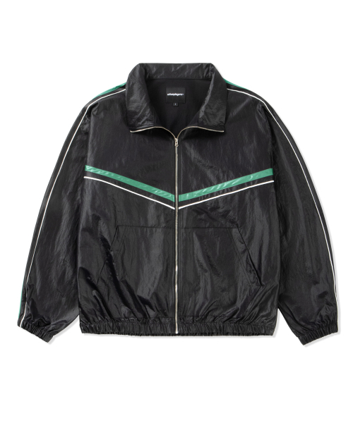 エクストラパイピングウィンドブレーカー（ブラックグリーン）