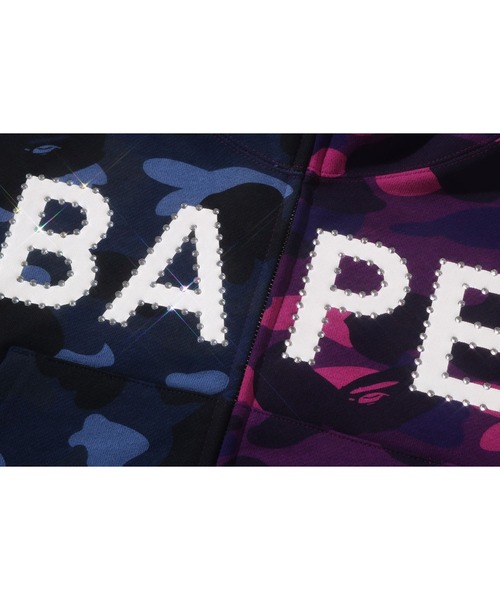 A BATHING APE(アベイシングエイプ)の「CRYSTAL LOGO COLOR CAMO HALF FULL ZIP HOODIE(パーカー・レディース・パープル・MEDIUM/SMALL)」の3枚目の写真