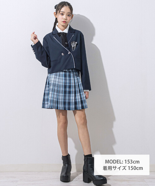 ZIDDY(ジディ)の「【 ニコ☆プチ 掲載 】短丈ジャケット(140~160cm)(テーラードジャケット・キッズ・ネイビー・140cm/150cm/FREE)」の3枚目の写真