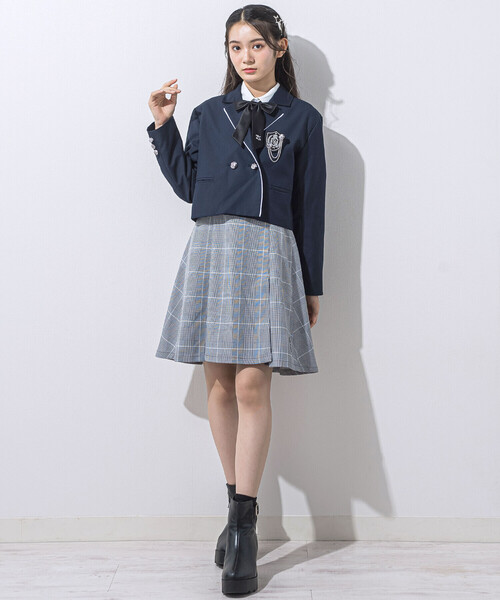 ZIDDY(ジディ)の「【 ニコ☆プチ 掲載 】短丈ジャケット(140~160cm)(テーラードジャケット・キッズ・ネイビー・140cm/150cm/FREE)」の4枚目の写真