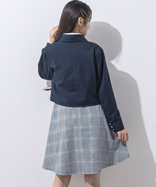 ZIDDY(ジディ)の「【 ニコ☆プチ 掲載 】短丈ジャケット(140~160cm)(テーラードジャケット・キッズ・ネイビー・140cm/150cm/FREE)」の5枚目の写真