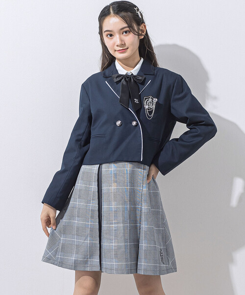 ZIDDY(ジディ)の「【 ニコ☆プチ 掲載 】短丈ジャケット(140~160cm)(テーラードジャケット・キッズ・ネイビー・140cm/150cm/FREE)」の7枚目の写真