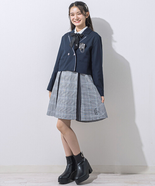 ZIDDY(ジディ)の「【 ニコ☆プチ 掲載 】短丈ジャケット(140~160cm)(テーラードジャケット・キッズ・ネイビー・140cm/150cm/FREE)」の8枚目の写真