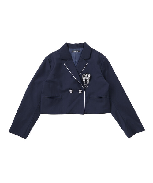 ZIDDY(ジディ)の「【 ニコ☆プチ 掲載 】短丈ジャケット(140~160cm)(テーラードジャケット・キッズ・ネイビー・140cm/150cm/FREE)」の9枚目の写真