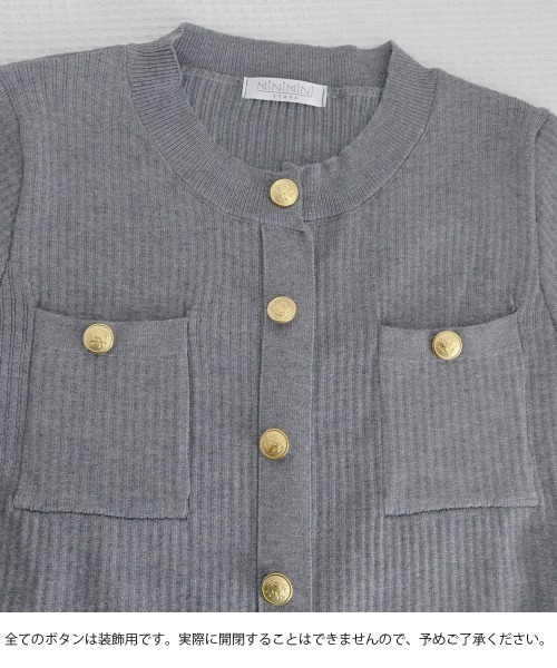 Miniministore(ミニミニストア)の「ミニニットワンピース ゴールドボタン上品(ワンピース・レディース・ブラック/グレー・FREE)」の11枚目の写真
