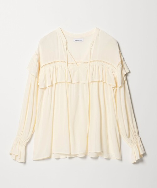 EMMEL REFINES(エメルリファインズ)の「<EMMEL REFINES>EM ハシゴレース フリル ブラウス(シャツ/ブラウス・レディース・ライム/オフホワイト/クリーム・FREE)」の12枚目の写真