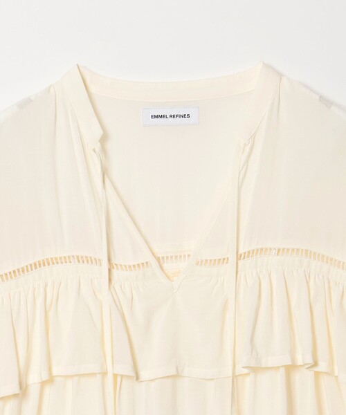 EMMEL REFINES(エメルリファインズ)の「<EMMEL REFINES>EM ハシゴレース フリル ブラウス(シャツ/ブラウス・レディース・ライム/オフホワイト/クリーム・FREE)」の14枚目の写真