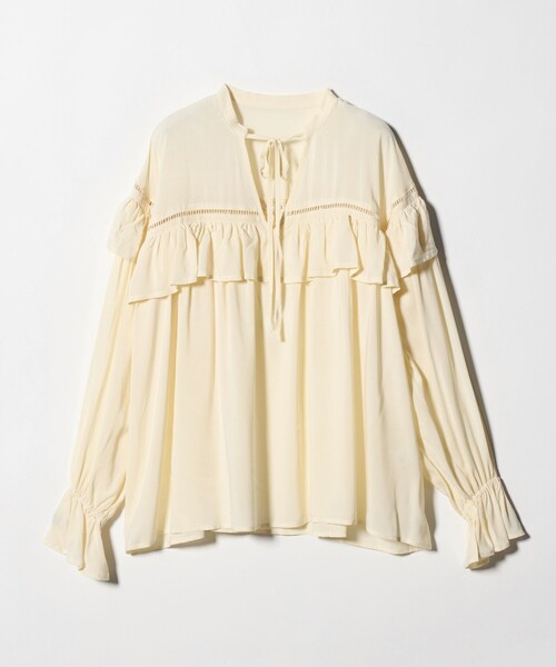 EMMEL REFINES(エメルリファインズ)の「<EMMEL REFINES>EM ハシゴレース フリル ブラウス(シャツ/ブラウス・レディース・ライム/オフホワイト/クリーム・FREE)」の19枚目の写真