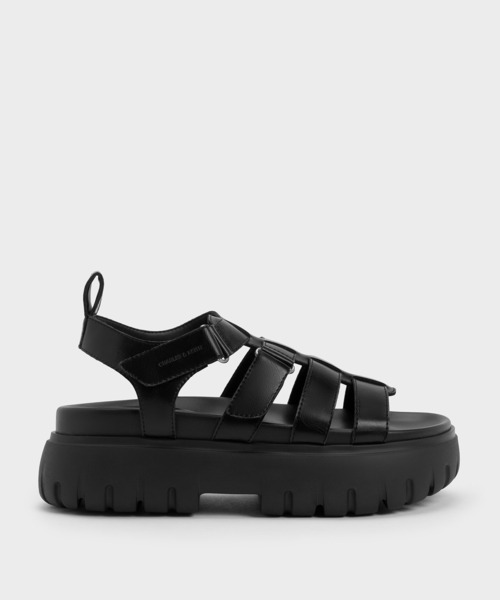 CHARLES & KEITH(チャールズ & キース)の「チャンキー ケージドサンダル(サンダル・レディース・グレー/ブラック・22.5cm/25.5cm/25cm/24.5cm/23.5cm/23cm)」の4枚目の写真