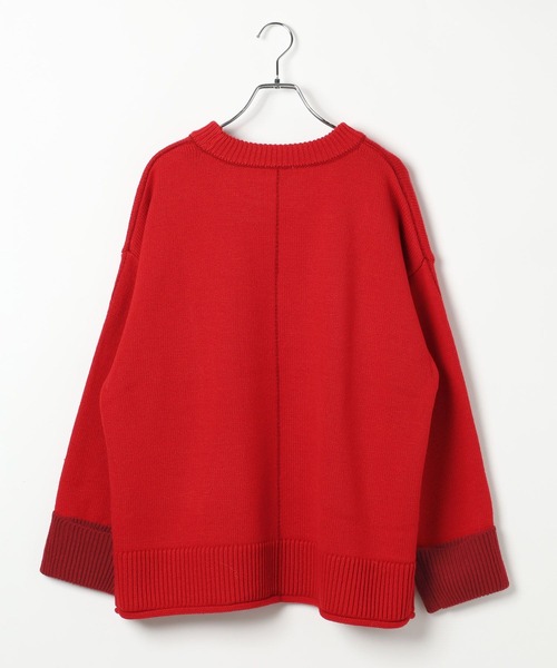 LEPSIM（レプシィム）の「5ゲージ袖配色ロゴプルオーバー　634215（ニット/セーター・レディース・ブルー/チャコールグレー/アイボリー/レッド・FREE）」の11枚目の写真