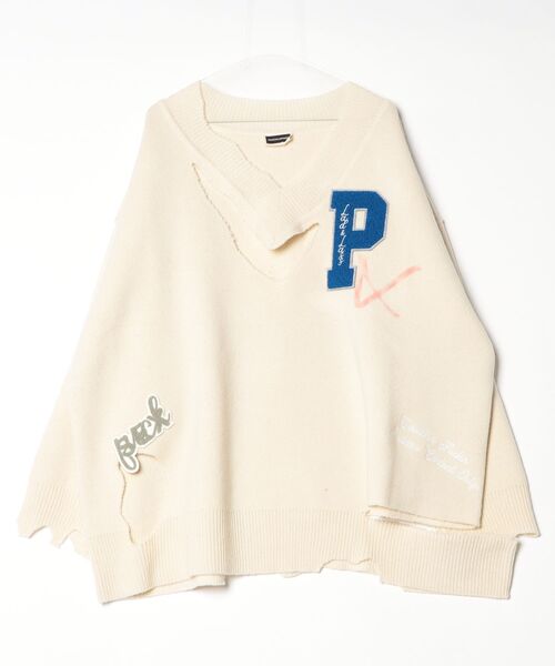 PRESTIGE APPAREL BIG SILHOUETTE DAMAGED LOGO KNIT