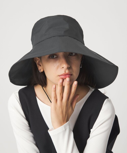 green label relaxing（グリーンレーベルリラクシング）の「【別注】＜コカゲル＞2WAY ワイドブリム ハット UVカット（ハット・レディース・ブラック/その他1/ベージュ/ダークブラウン・L/M）」の19枚目の写真