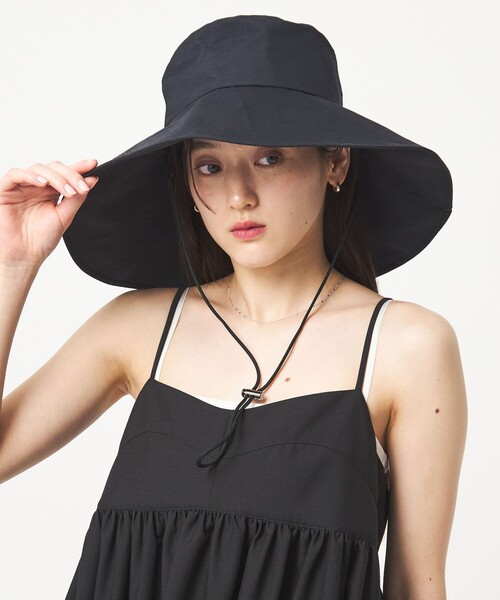 green label relaxing（グリーンレーベルリラクシング）の「【別注】＜コカゲル＞2WAY ワイドブリム ハット UVカット（ハット・レディース・ブラック/その他1/ベージュ/ダークブラウン・L/M）」の22枚目の写真