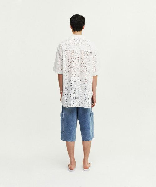 FROM ARLES（フロムアルル）の「ボヘミアンヴィンテージレース半袖シャツ（シャツ/ブラウス・メンズ・ホワイト・L）」の3枚目の写真
