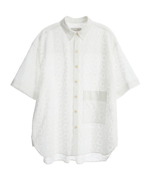 FROM ARLES（フロムアルル）の「ボヘミアンヴィンテージレース半袖シャツ（シャツ/ブラウス・メンズ・ホワイト・L）」の5枚目の写真