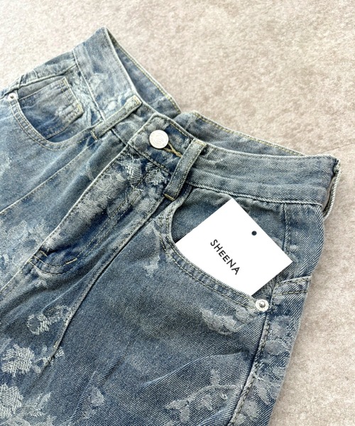 SHEENA(シーナ)の「フラワージャガードデニムワイドパンツ(デニムパンツ・レディース・ブルー・L/M/S)」の19枚目の写真