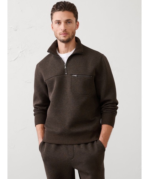 BANANA REPUBLIC FACTORY STORE(バナナリパブリック ファクトリーストア)の「BANANA REPUBLIC FACTORY STORE ウィークエンダー ハーフジップ スウェットシャツ(スウェット・メンズ・ナチュラル/ブラウン・S/M/L/XL)」の1枚目の写真