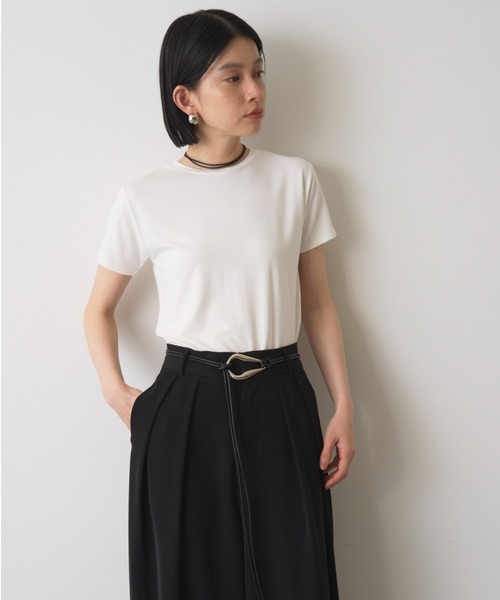 AIC.(エーアイシー)の「ベーシックコンパクトTシャツ/接触冷感/抗菌防臭/UVカット(Tシャツ/カットソー・レディース・オフホワイト/ブラック/チャコールグレー・FREE)」の10枚目の写真