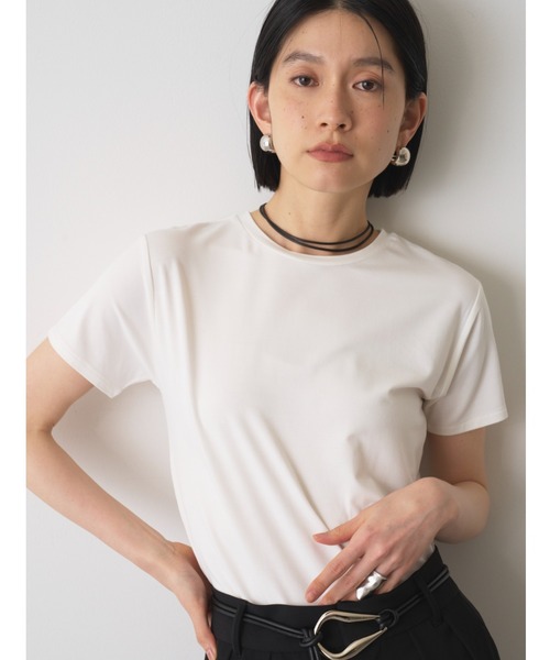 AIC.(エーアイシー)の「ベーシックコンパクトTシャツ/接触冷感/抗菌防臭/UVカット(Tシャツ/カットソー・レディース・オフホワイト/ブラック/チャコールグレー・FREE)」の7枚目の写真