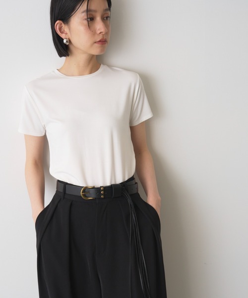 AIC.(エーアイシー)の「ベーシックコンパクトTシャツ/接触冷感/抗菌防臭/UVカット(Tシャツ/カットソー・レディース・オフホワイト/ブラック/チャコールグレー・FREE)」の8枚目の写真