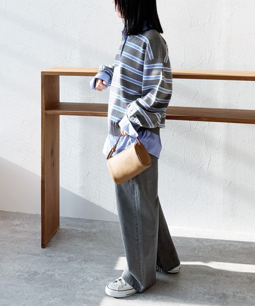 reca(レカ)の「レイヤード風シャツドッキングニット(ニット/セーター・レディース・グレー系その他/ブラック/グレー・FREE)」の14枚目の写真