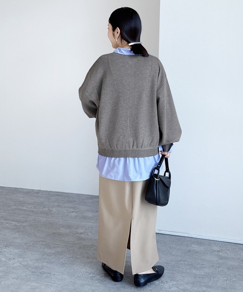 reca(レカ)の「レイヤード風シャツドッキングニット(ニット/セーター・レディース・グレー系その他/ブラック/グレー・FREE)」の10枚目の写真