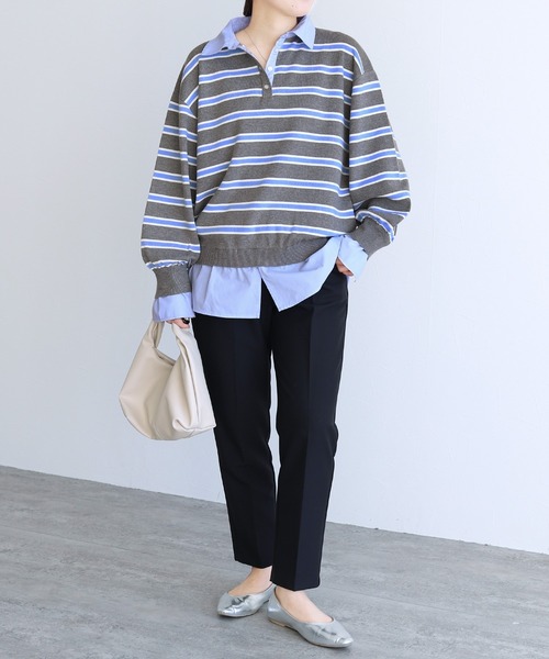 reca(レカ)の「レイヤード風シャツドッキングニット(ニット/セーター・レディース・グレー系その他/ブラック/グレー・FREE)」の16枚目の写真