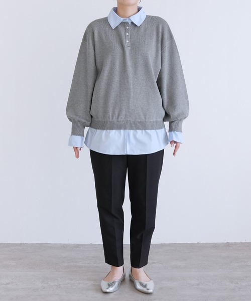 reca(レカ)の「レイヤード風シャツドッキングニット(ニット/セーター・レディース・グレー系その他/ブラック/グレー・FREE)」の19枚目の写真