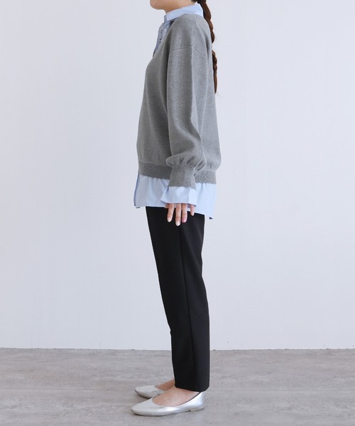 reca(レカ)の「レイヤード風シャツドッキングニット(ニット/セーター・レディース・グレー系その他/ブラック/グレー・FREE)」の20枚目の写真