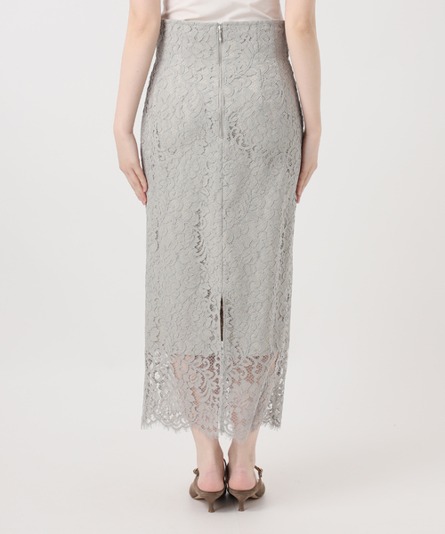 Noble(ノーブル)の「《WEB&一部店舗限定・追加》リバーレースIラインスカート(スカート・レディース・ライトグレー/ホワイト・36/38/40/34)」の9枚目の写真